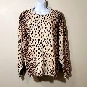 Distressed cheetah sweater deals